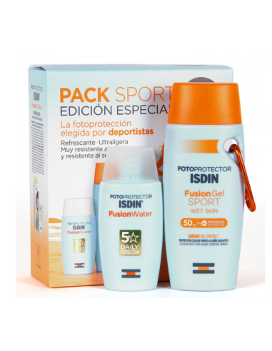 ISDIN PACK Fotoprotector Sport SPF 50+ Fusión Gel 100ml & Fusion Water 50ml