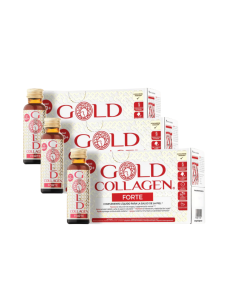 Gold Collagen Forte 3 Pack 10 frascos 50 ml + Regalo de Mascarilla Facial Hydrogel