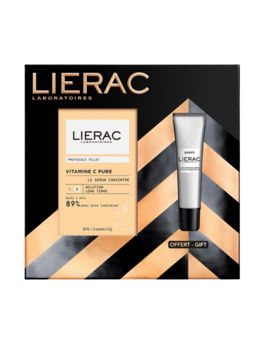 LIERAC COFRE Serum Concentrado Vitamina C Pura 30 ml + REGALO Fluido Corrección de Ojeras 15 ml