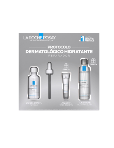 LA ROCHE POSAY Pack Hidratante Reparador Cicaplast B5 Sérum 30 ml + HYALU B5 Sérum Ojos 5ML + Toleriane Agua Micelar 50 ml